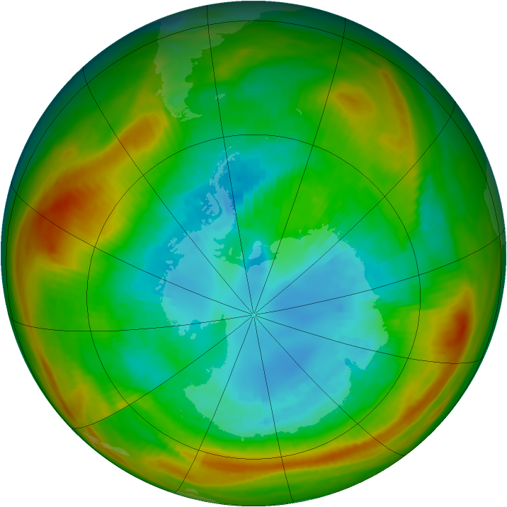 Antarctic ozone map for 02 September 1981